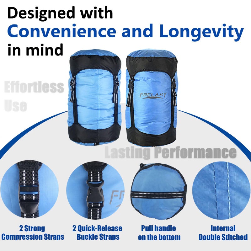 Frelaxy Compression Sack, 40% More Storage! 11L/18L/30L/45L Compression Stuff Sack, Water-Resistant & Ultralight Sleeping Bag Stuff Sack - Space Saving Gear for Camping, Traveling, Backpacking - Image 4